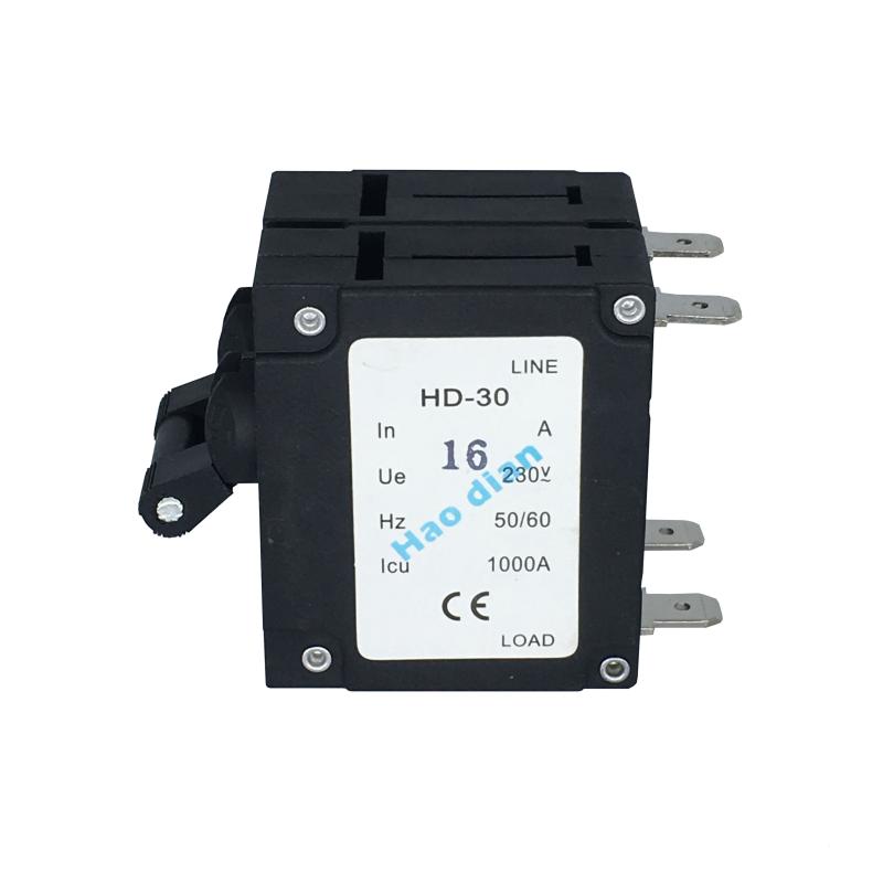 好電塑殼斷路器HD-30系2P/16A磁力液壓設(shè)備保護(hù)電磁式斷路器插腳