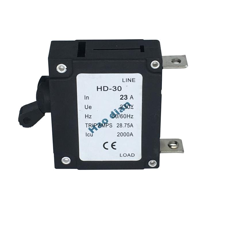 磁力液壓電磁塑殼斷路器HD-30系1P/23A液壓 設(shè)備保護電磁式斷路器