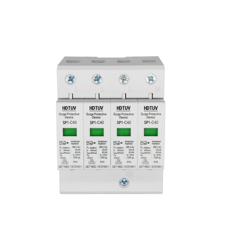 電涌保護器家用別墅計算機中心配電保護器4極SP1-C40防雷浪涌開關