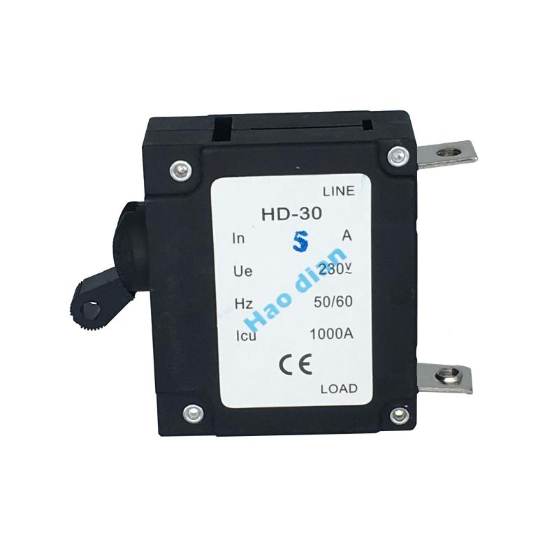 磁力液壓電磁塑殼斷路器HD-30系1P/5A 液壓 設(shè)備保護(hù)電磁式斷路器