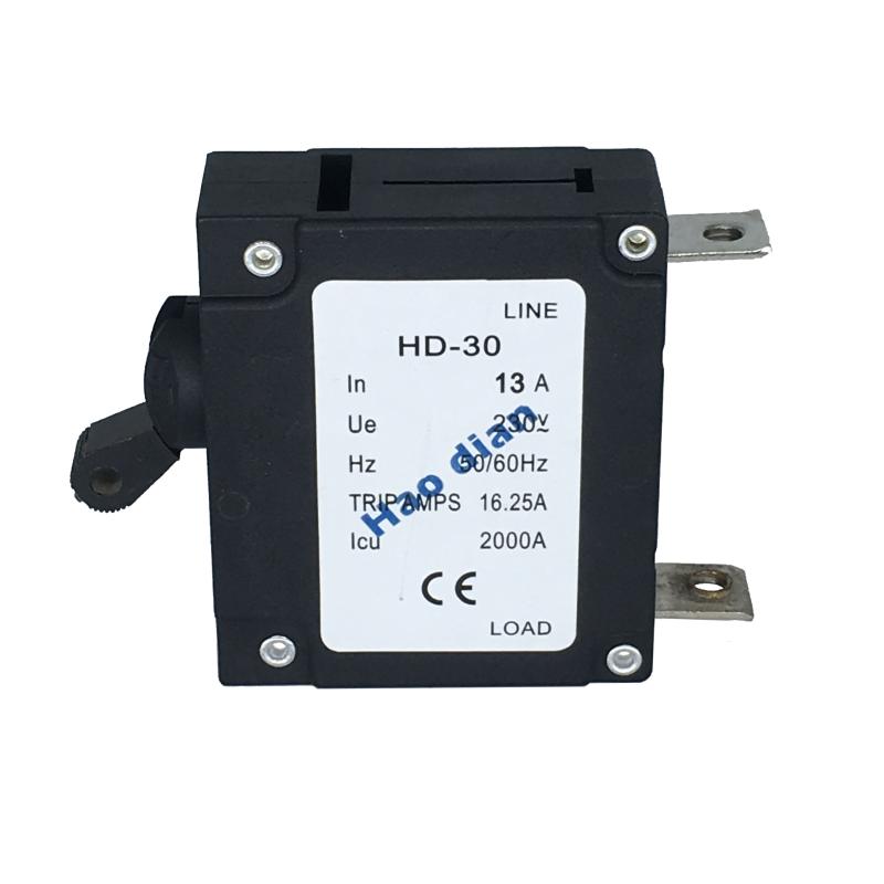 磁力液壓電磁塑殼斷路器HD-30系1P/13A液壓 設(shè)備保護(hù)電磁式斷路器